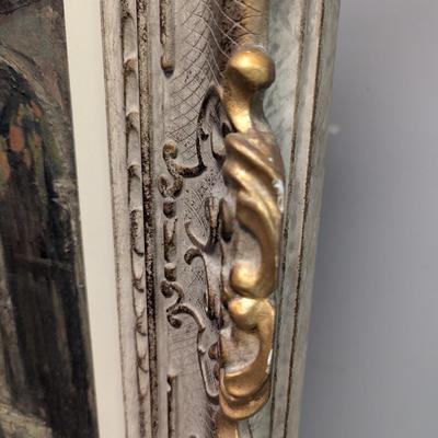 Artist Gregorio Mariani Italian Painting With Custom Ornate Frame