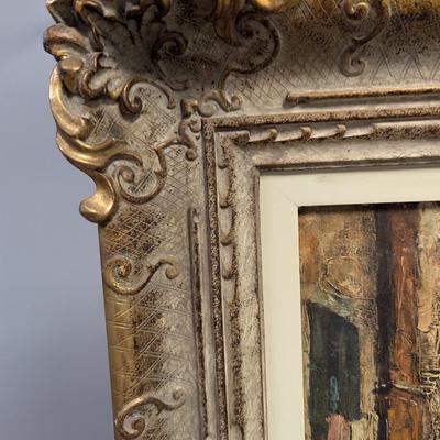 Artist Gregorio Mariani Italian Painting With Custom Ornate Frame