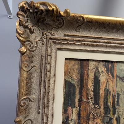 Artist Gregorio Mariani Italian Painting With Custom Ornate Frame
