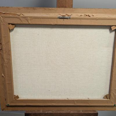 Framed Painting "Man In Boat On River"