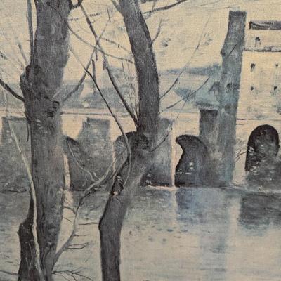 Framed Painting "Man In Boat On River"