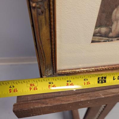 Pair of Vintage Framed Art Putti Cherub Prints