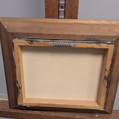 Framed Original Art on Canvas Roulette Gambling Table Signed by Artist