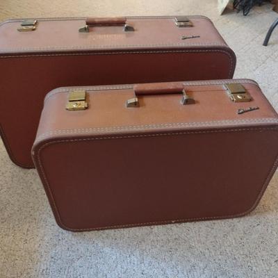 Collection of Vintage Suitcases and Hatcase- Good for Display