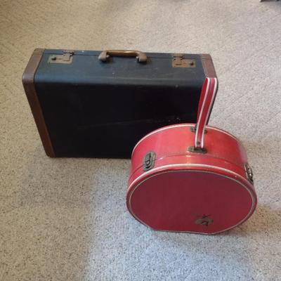 Collection of Vintage Suitcases and Hatcase- Good for Display