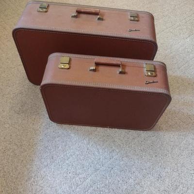 Collection of Vintage Suitcases and Hatcase- Good for Display