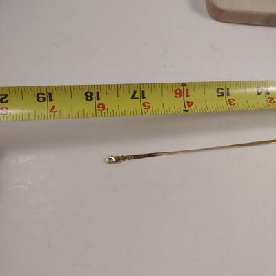 14 Karat Yellow Gold Herringbone Necklace- 18" Long- Approx Weight 5.1 Grams