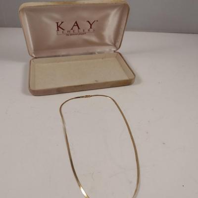 14 Karat Yellow Gold Herringbone Necklace- 18" Long- Approx Weight 5.1 Grams