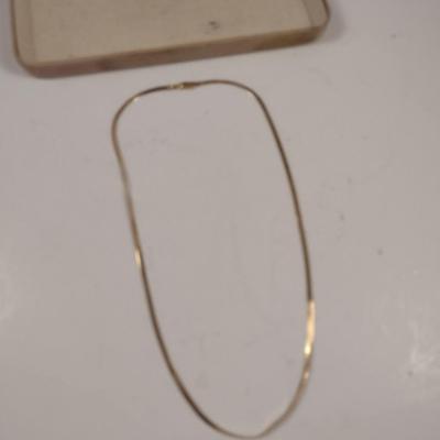 14 Karat Yellow Gold Herringbone Necklace- 18" Long- Approx Weight 5.1 Grams