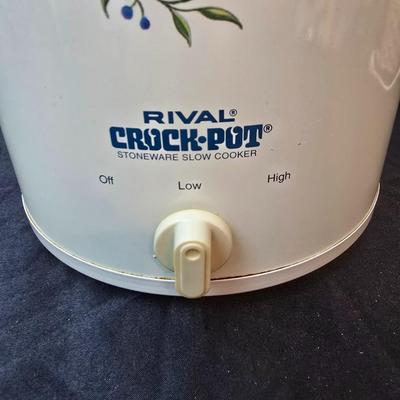Crockpot with Campbells soup bowl, Ziggy soup bowl, and two hand painted bowls and a Campbells cookbook