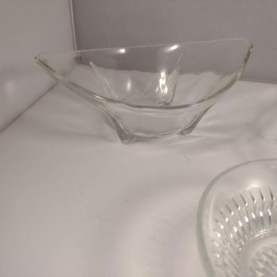Collection of Glass Serve Ware- Bowls, Platter, Divided Plates