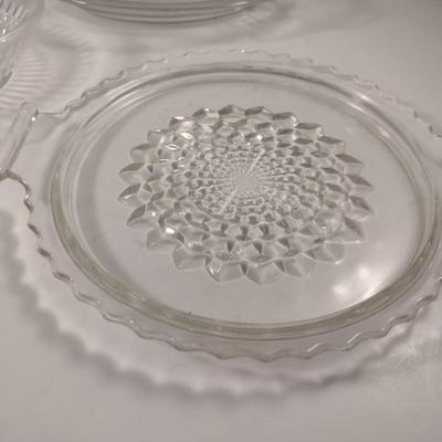 Collection of Glass Serve Ware- Bowls, Platter, Divided Plates
