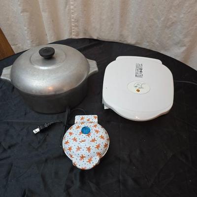 Dash waffle maker - George foreman lean mean fat grilling machine grill and a 5-quart Magnalite pot with lid -