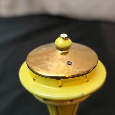 Vintage ceramic Double bud vase and a set of vintage space needle - Seattle Washington Mold salt & pepper shakers