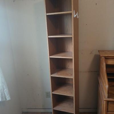 71" Tall narrow storage shelf with adjustable shelves
