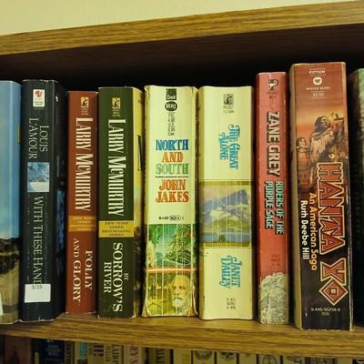 Mostly western themed Paperback book collection - Zane Grey - Larry Mcmurtry - Louis L'amour - Tony Hillerman and more