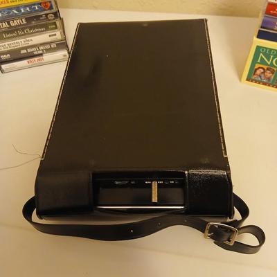 General Electric tape recorder with case and cassette tapes - Niel Diamond - Crystal Gayle - John Denver - and more