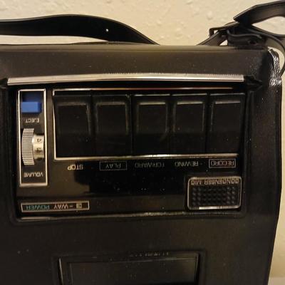 General Electric tape recorder with case and cassette tapes - Niel Diamond - Crystal Gayle - John Denver - and more