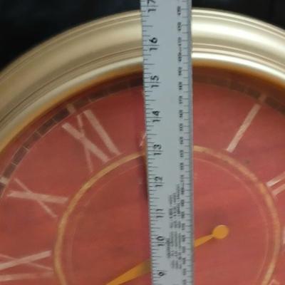 Canvas wall hanging with large wall clock