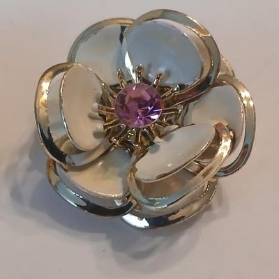 1928 Rose necklace with a pair of vintage clip-on earrings