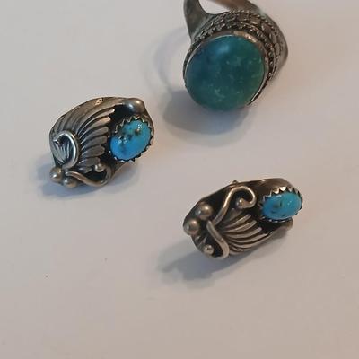 Sterling silver marked post earrings with a beautiful ring size 7