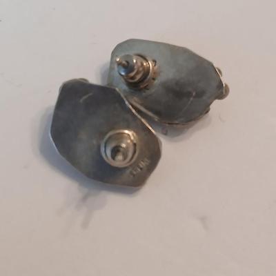 Sterling silver marked post earrings with a beautiful ring size 7