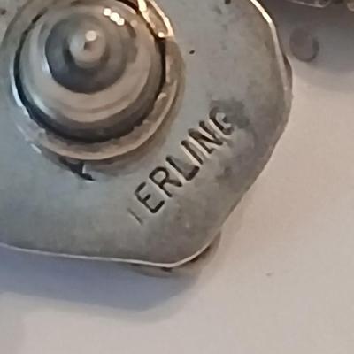 Sterling silver marked post earrings with a beautiful ring size 7