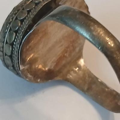 Sterling silver marked post earrings with a beautiful ring size 7