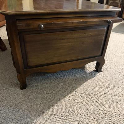 Solid Wood Two Drawer Coffee Table W/ Pull Out Trays (LR-MG)
