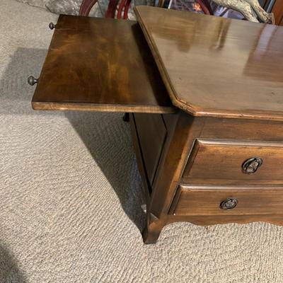 Solid Wood Two Drawer Coffee Table W/ Pull Out Trays (LR-MG)