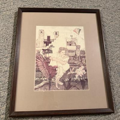 Pair of Signed Unique Pencil Art (GB-MG)
