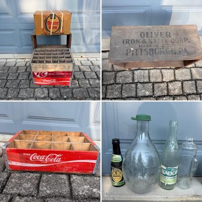 Coca Cola, Pepsi & RC Wooden Soda Flats, Vintage Bottles & More (G-MG)