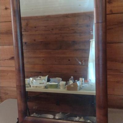 Wood Framed Wall Mirror- Approx 25" x 16"
