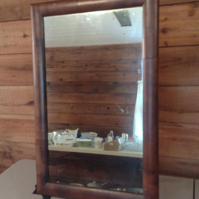 Wood Framed Wall Mirror- Approx 25" x 16"