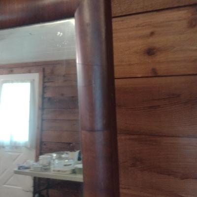 Wood Framed Wall Mirror- Approx 25" x 16"