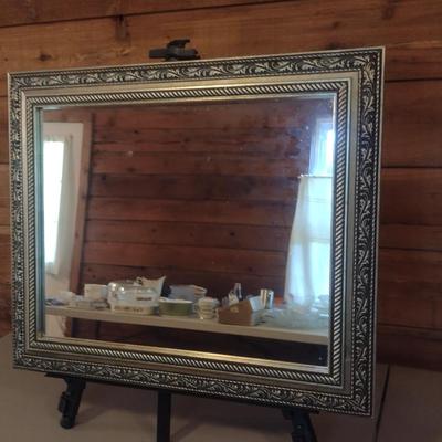 Wall Mirror with Decorative Composite Frame- Approx 23 1/2" x 20 1/2"
