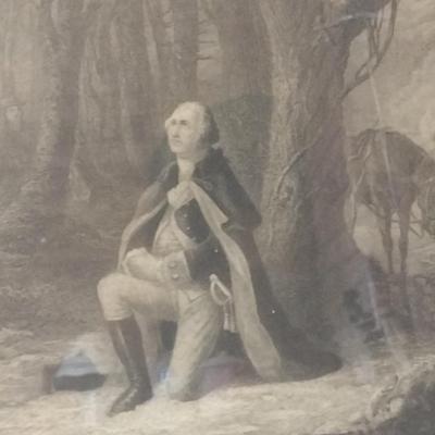Framed Print of 'Prayer at Valley Forge'- Approx 30" x 24 1/2"