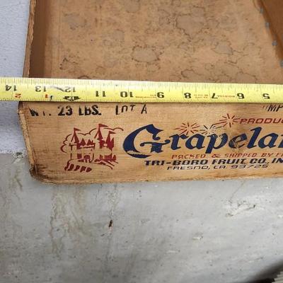 Sale Photo Thumbnail #227: These vintage grape boxes are so cool! Orange Tupperware, repro tin, cracked creamer and a small lidded crock