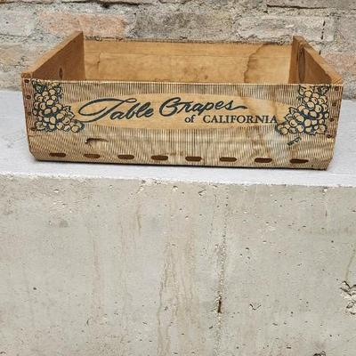 Sale Photo Thumbnail #230: These vintage grape boxes are so cool! Orange Tupperware, repro tin, cracked creamer and a small lidded crock