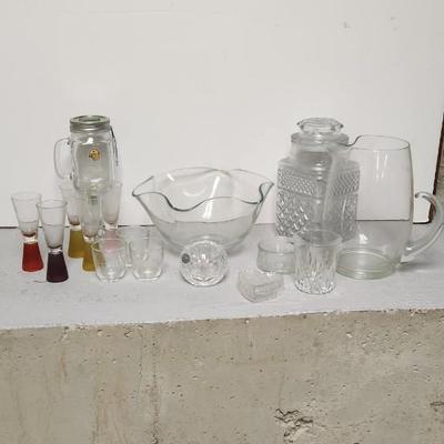 Sale Photo Thumbnail #232: Misc glass pieces...clean up lot. Royal carriboan shot glasses, egg cups, ice lip pitcher and more