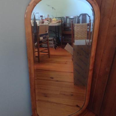 Wood Framed Mirror- Approx 44" x 20"