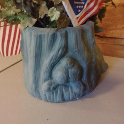 Ceramic Rabbit Design Planter- Approx 10" Wide, 8" Tall