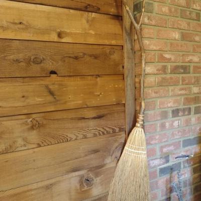 Hand Made Besom with Live Edge Handle- Approx 48" Long