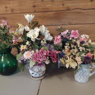 Collection of Artificial Flower Arrangements