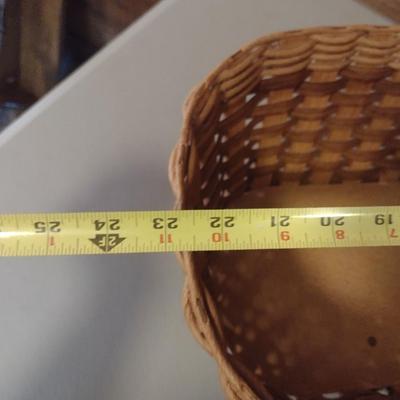Splint Wood and Rush Woven Rocking Baby Bassinet- Approx 23" Long