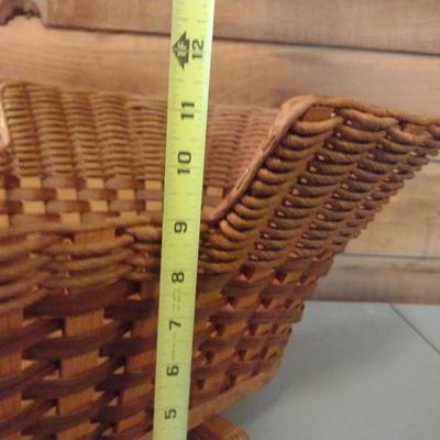Splint Wood and Rush Woven Rocking Baby Bassinet- Approx 23" Long