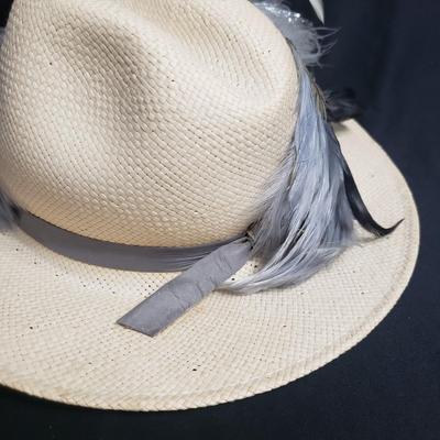 Three Straw and Ornate Feathered Hats (D-KD)