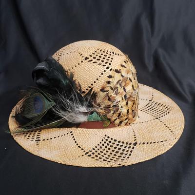 Three Straw and Ornate Feathered Hats (D-KD)