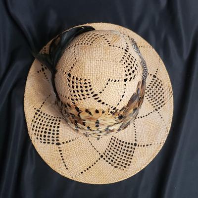 Three Straw and Ornate Feathered Hats (D-KD)