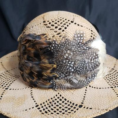 Three Straw and Ornate Feathered Hats (D-KD)